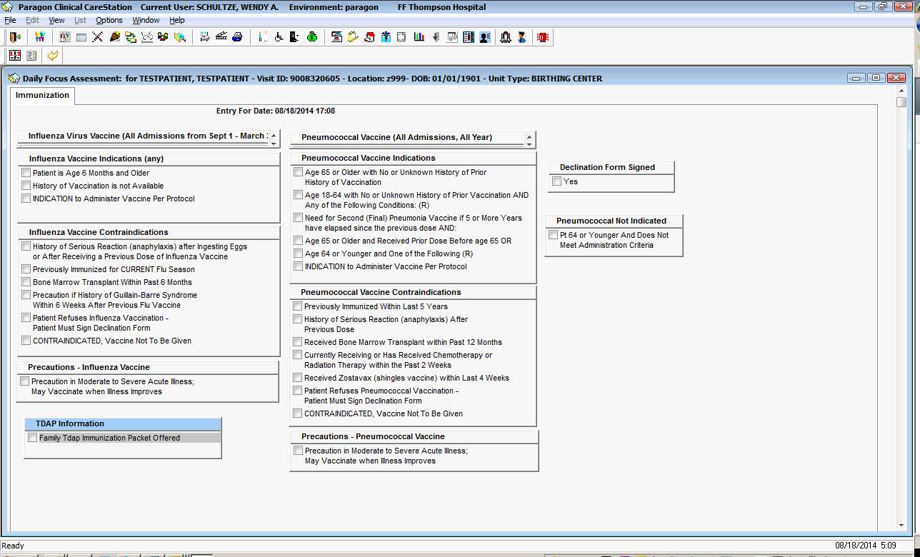 EP12 Paragon Clinical Care Screen