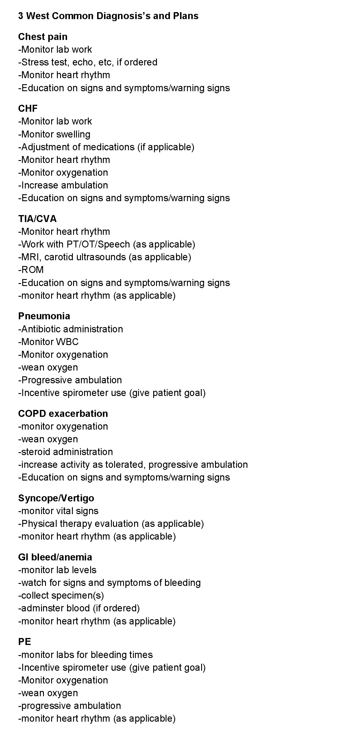 EP4 Figure 1 Common diagnosis's with care plans