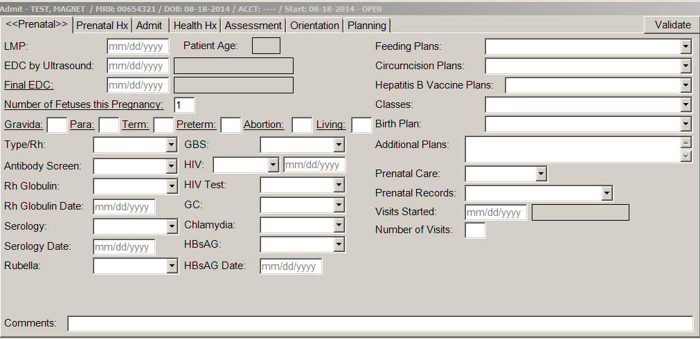 EO8EO OB admit screen