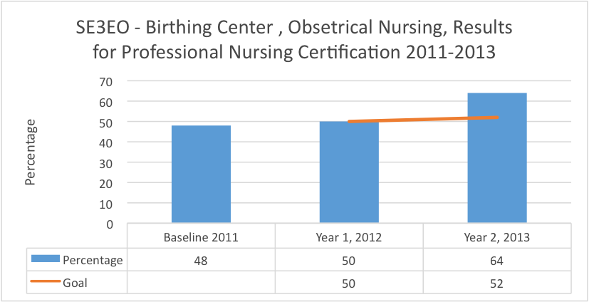 SE3EO Birthing Center, Obstetrical Nursing, Results for Professional Nursing Certification 2011-2013